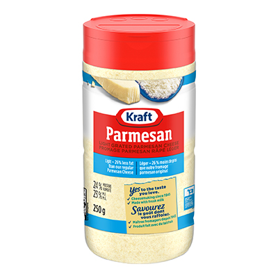 Kraft 100 % Fromage Parmesan Léger râpé finement 250 g